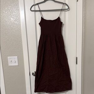 Elegant Chocolate brown Spaghetti Strap Dress